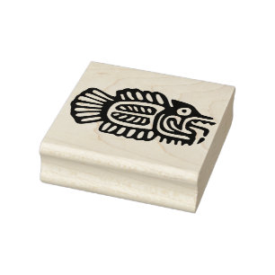 aztec fish art stamp