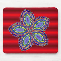 Aztec Flower w/Vibrant Red Background