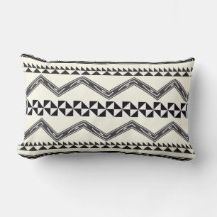 Aztec Geometric Grey Abstract Pattern Lumbar Pillow
