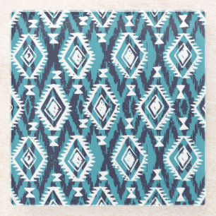 Aztec Geometric Tribal Navajo Print Glass Coaster