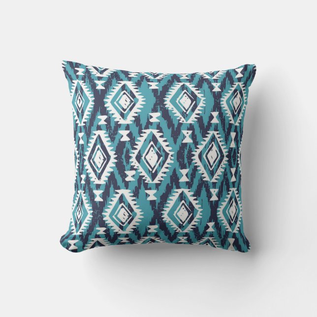 Aztec Geometric Tribal Navajo Print Throw Pillow (Front)