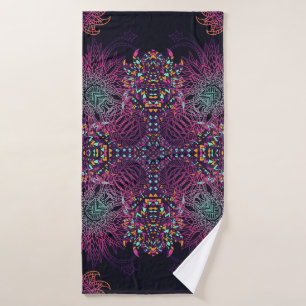 Aztec geometric, vintage seamless pattern. bath towel