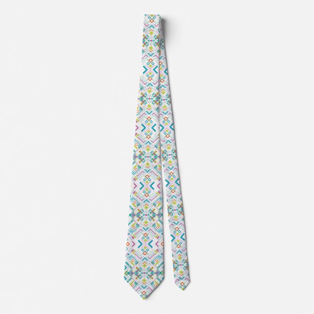 Aztec geometrical abstract pattern tie (Front)