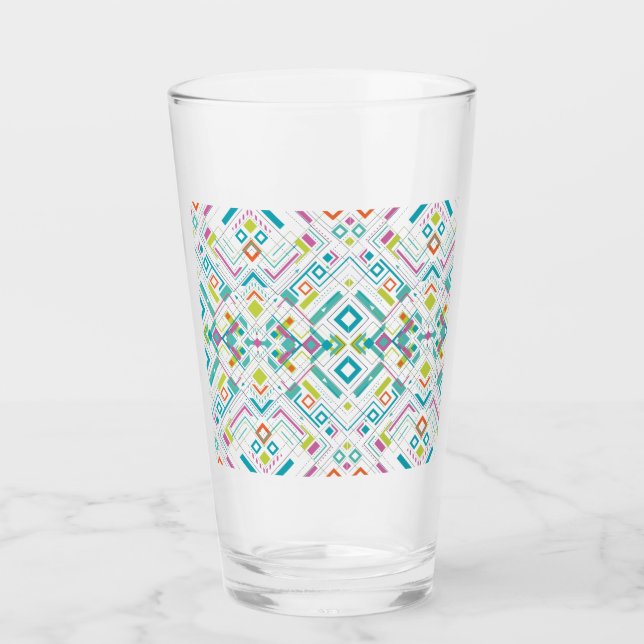 Aztec geometrical pattern glass (Front)