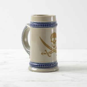 Aztec Gold Skull & Cutlass Pirate Calico Jack Beer Stein