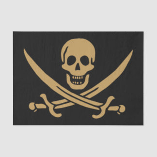 Aztec Gold Skull & Cutlass Pirate Calico Jack Tissue Paper