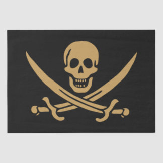 Aztec Gold Skull & Cutlass Pirate Calico Jack Tissue Paper