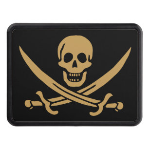 Aztec Gold Skull & Cutlass Pirate Calico Jack Trailer Hitch Cover