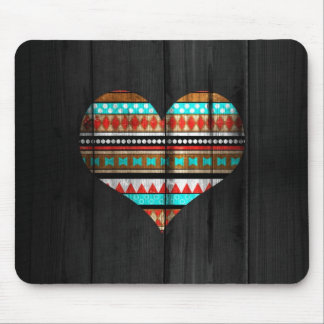 Aztec heart mouse pad