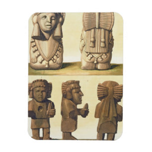 Aztec Idols, Mexico (colour lithograph) Magnet