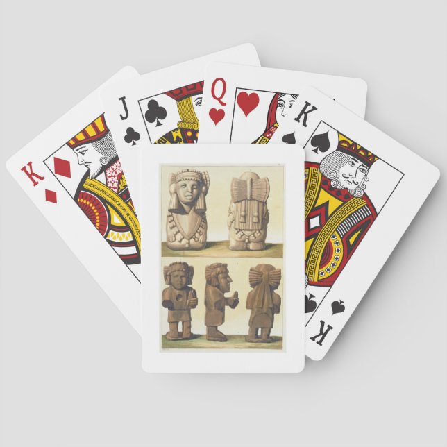 Aztec Idols, Mexico (colour lithograph) Playing Cards (Back)