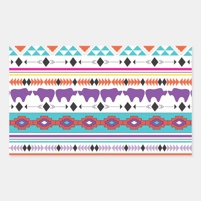 Aztec Indian Tribal pattern Sticker (Front)