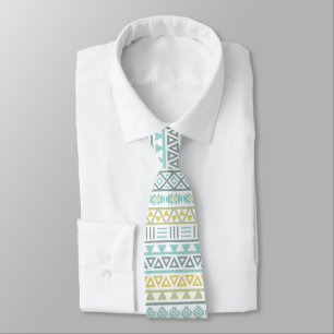 Aztec Influence Colourful Repeat Pattern Tie
