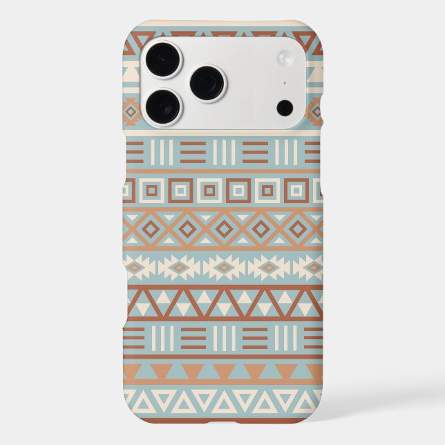 Aztec Influence Pattern Blue Cream Terracottas (Back)