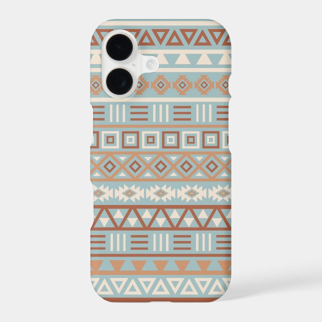 Aztec Influence Pattern Blue Cream Terracottas (Back)