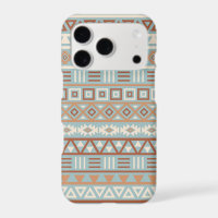 Aztec Influence Pattern Blue Cream Terracottas