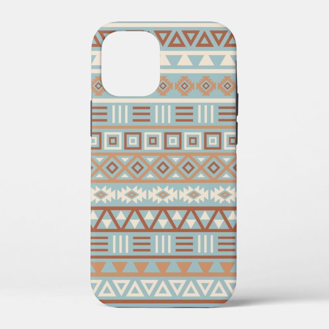 Aztec Influence Pattern Blue Cream Terracottas Case-Mate iPhone Case (Back)