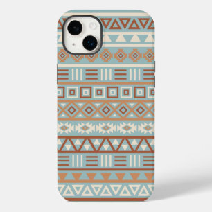 Aztec Influence Pattern Blue Cream Terracottas Case-Mate iPhone 14 Plus Case