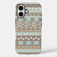 Aztec Influence Pattern Blue Cream Terracottas