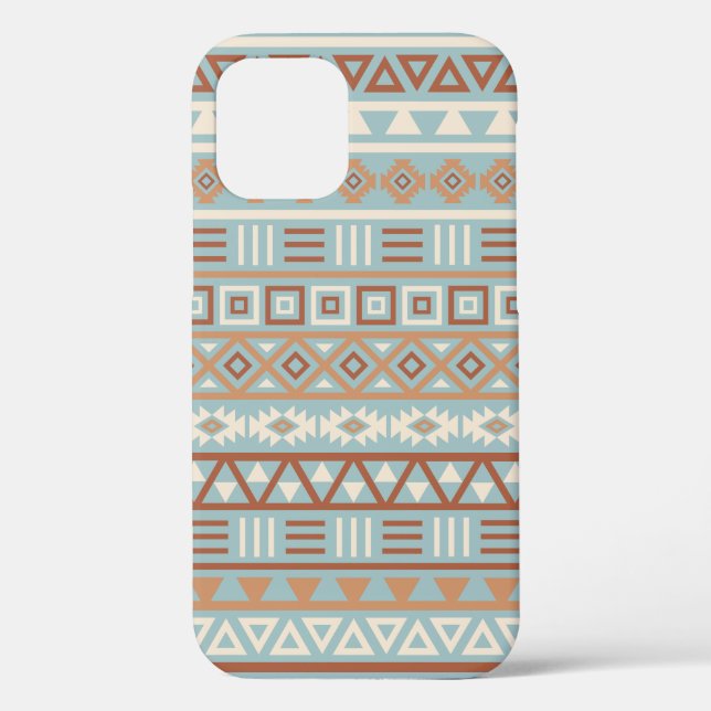 Aztec Influence Pattern Blue Cream Terracottas Case-Mate iPhone Case (Back)