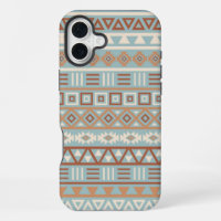 Aztec Influence Pattern Blue Cream Terracottas
