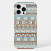 Aztec Influence Pattern Blue Cream Terracottas