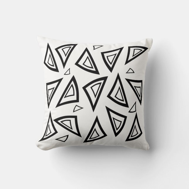 Aztec-Inspired Abstract Triangle Cushion (Front)