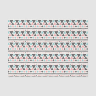 Aztec Inspired Coral and Mint Pattern Tissue Paper