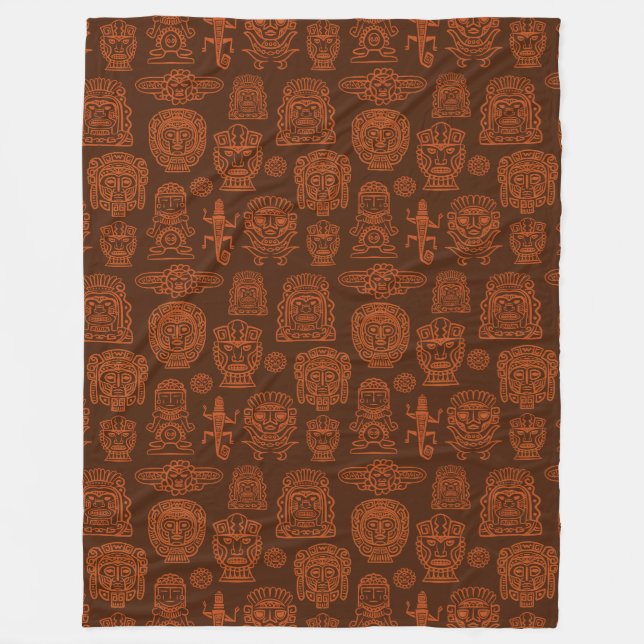 Aztec Inspired Pattern Fleece Blanket (Front)