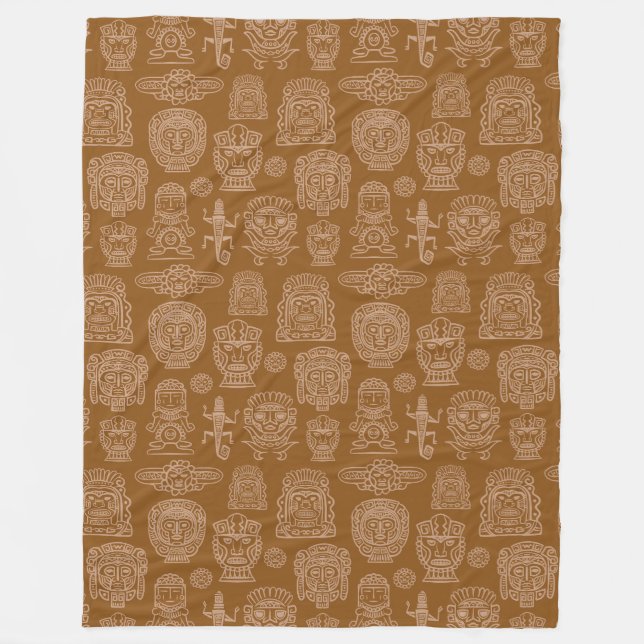 Aztec Inspired Pattern Fleece Blanket (Front)