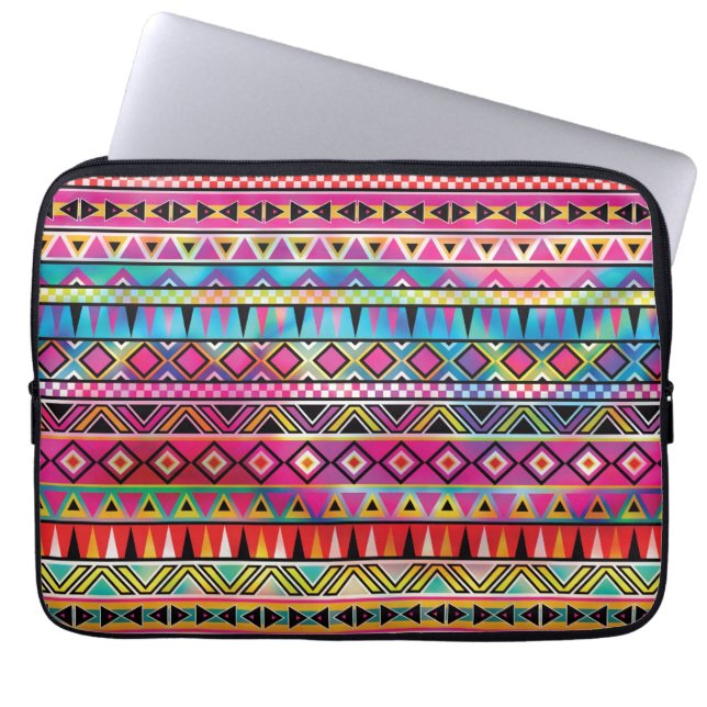 Aztec inspired pattern laptop sleeve (Front)