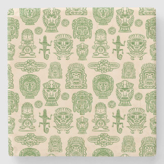 Aztec Inspired Pattern Stone Coaster