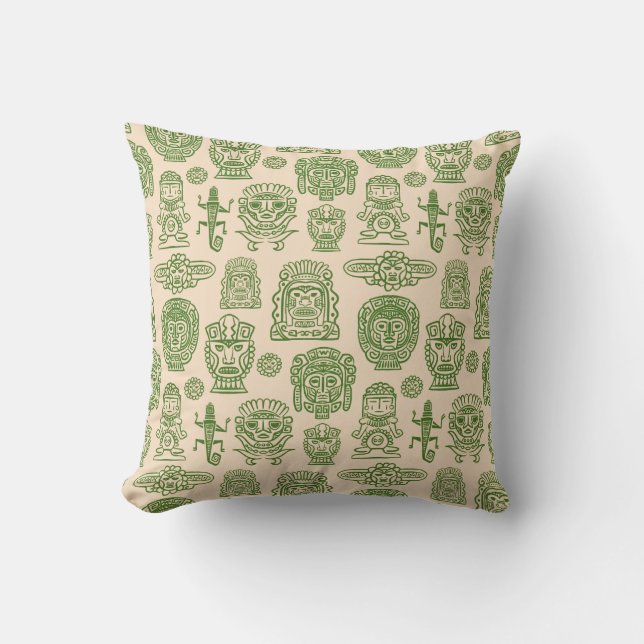 Aztec Inspired Pattern Throw Pillow (Front)