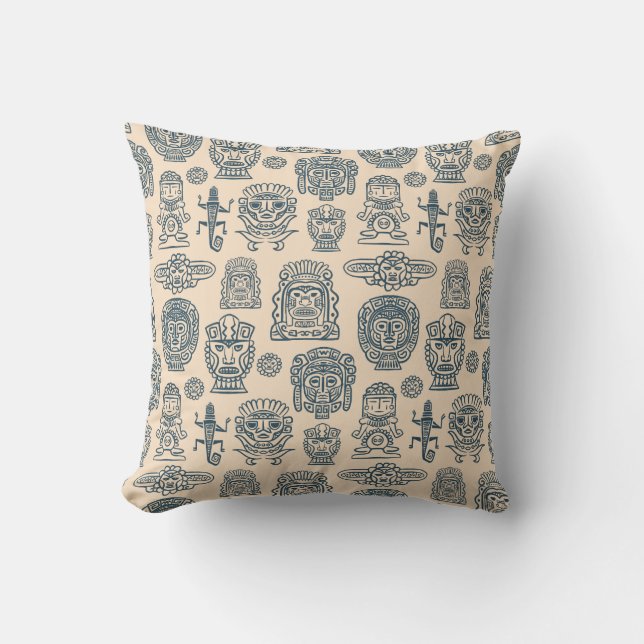 Aztec Inspired Pattern Throw Pillow (Front)