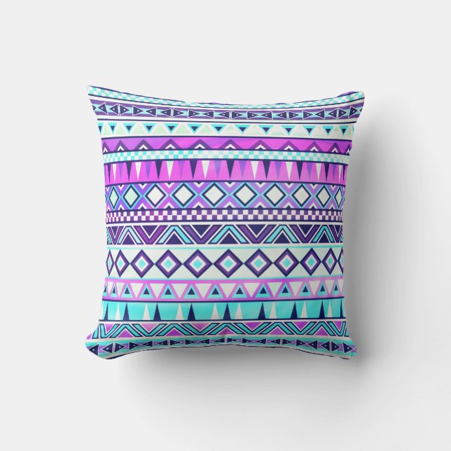 Aztec inspired pattern throw pillow (Front)
