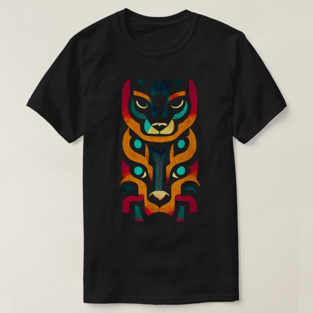 Aztec Jaguar Ancient Warrior Native Mexican Mythol T-Shirt (Design Front)