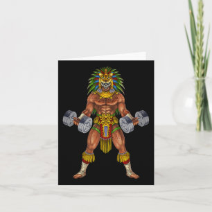 Aztec Jaguar Warrior Bodybuilding Gym Weightliftin Card