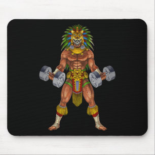 Aztec Jaguar Warrior Bodybuilding Gym Weightliftin Mouse Pad