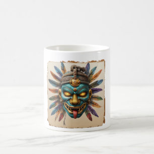 Aztec Jaguar Warrior Mask Mug Muay Thai Tribal