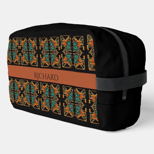 Aztec Mandala Personalized  Dopp Kit (Left Corner)