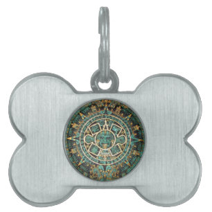 Aztec Mayan Ancient Round Disc Calendar Pet ID Tag