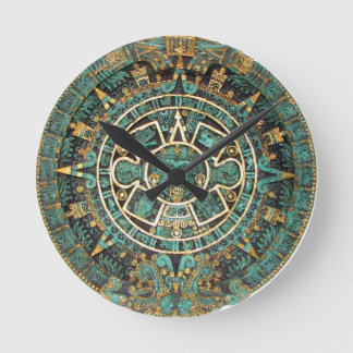 Aztec Mayan Ancient Round Disk Calendar Clock