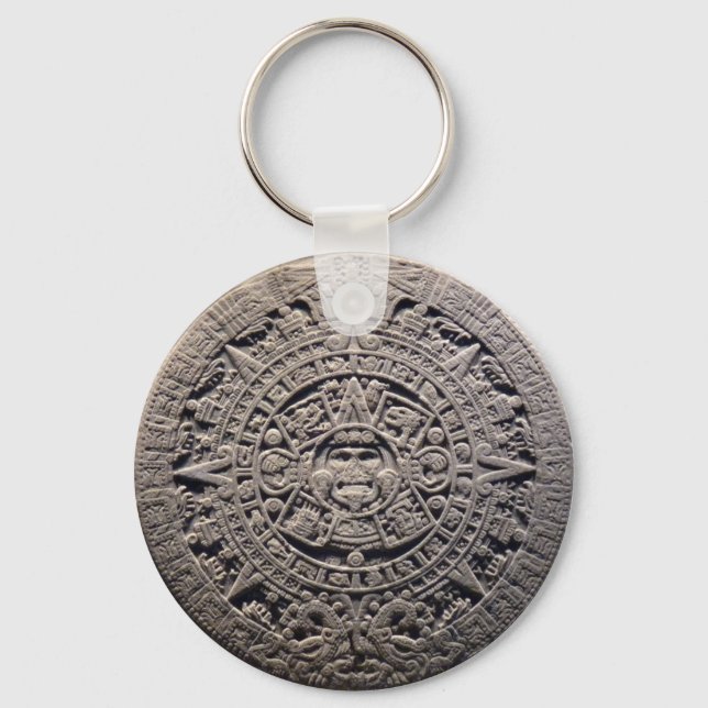 Aztec MAYAN CALENDAR Stone - December 21, 2012 Keychain (Front)