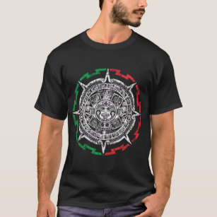 Aztec Mayan Calendar Sun Stone Distressed Mexico F T-Shirt