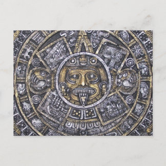 Aztec /Mayan  Sun Calendar Postcard