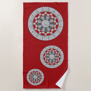 Aztec Meets Alien Beach Towel
