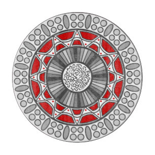 Aztec Meets Alien Glass Cutting Board