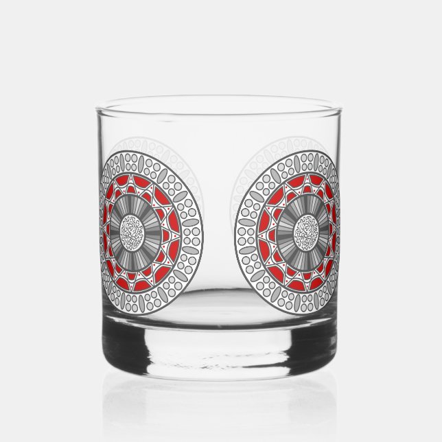 Aztec Meets Alien Whiskey Glass (Front)