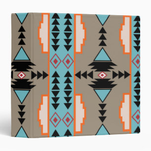 Aztec Mexican Geometric Pattern Binder