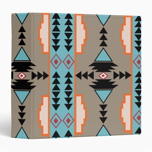 Aztec Mexican Geometric Pattern Binder (Front/Spine)